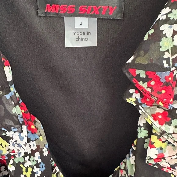 Vintage Miss Sixty Y2K Puff Sleeve Wrap Dress - Picture 3 of 6